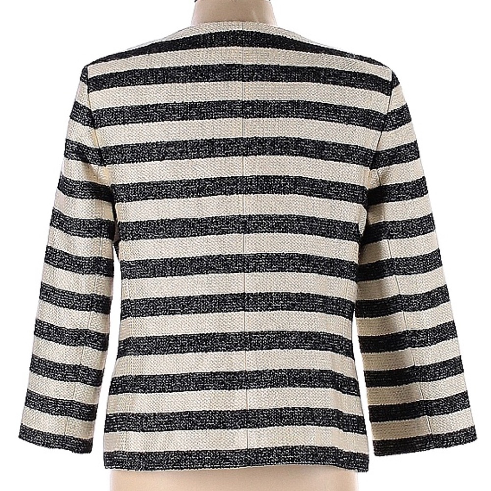 Talbots Striped Button Down Blazer Jacket Size 12 - image 2